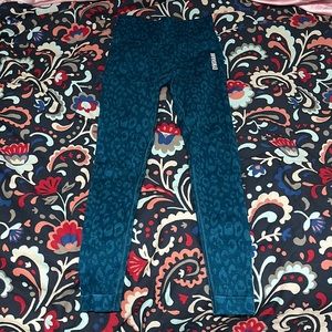 TEAL GYMSHARK ADAPT ANIMAL SEAMLESS LEGGINGS